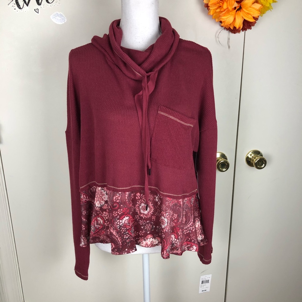 C + J COLLECTION KNIT TO COWL NECK LONG SLEEVE XL
